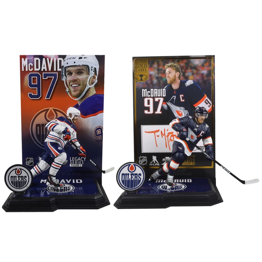 Sports McFarlane's SportsPicks | Connor Mcdavid (Edmonton Oilers) Bundle (2) W/ Gold Label Nhl 7" Figures