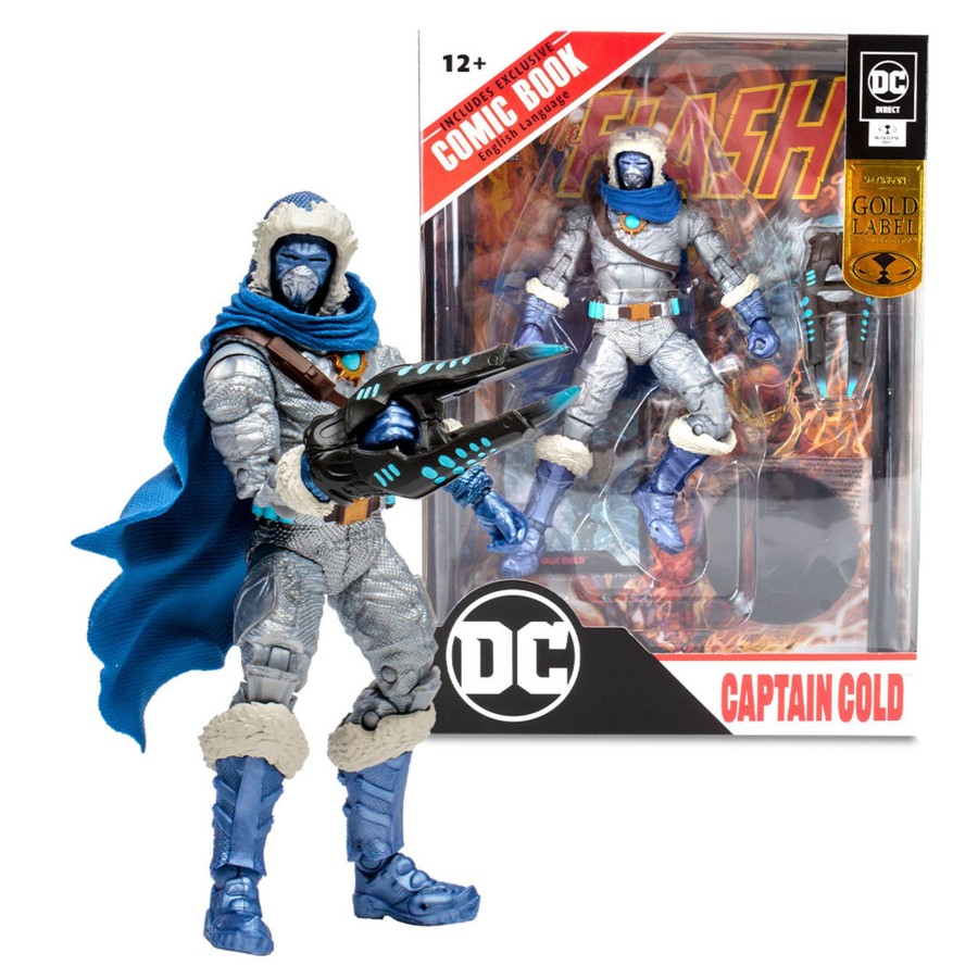 Comics McFarlane Toys Store Exclusives | Captain Cold W/The Flash Comic (Dc Page Punchers) 7" Gold Label Figure Mcfarlane Toys Store Exclusive