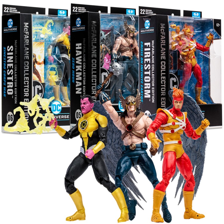 Dc Multiverse DC Multiverse | Sinestro (Sinestro Corps Wars)/Hawkman (Zero Hour)/Firestorm (Crisis On Infinite Earth) Mcfarlane Collector Edition Bundle (3) 7" Figures