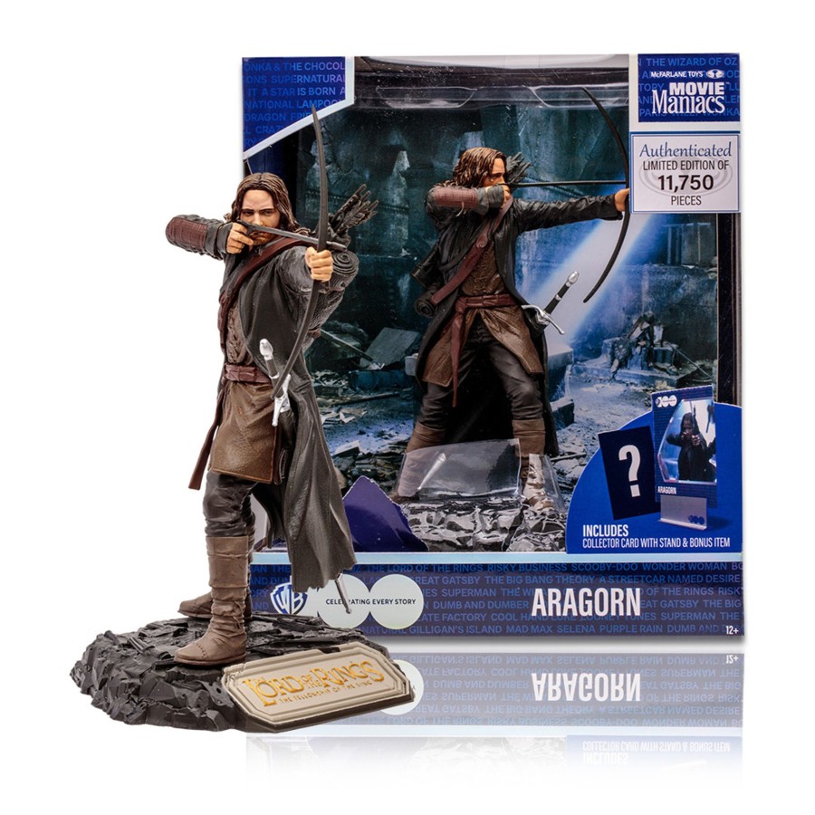 Movies & Tv Movie Maniacs: WB 100 Wb 100 | Aragorn From The Lord Of The Rings (Wb 100: Movie Maniacs) 6" Posed Figure