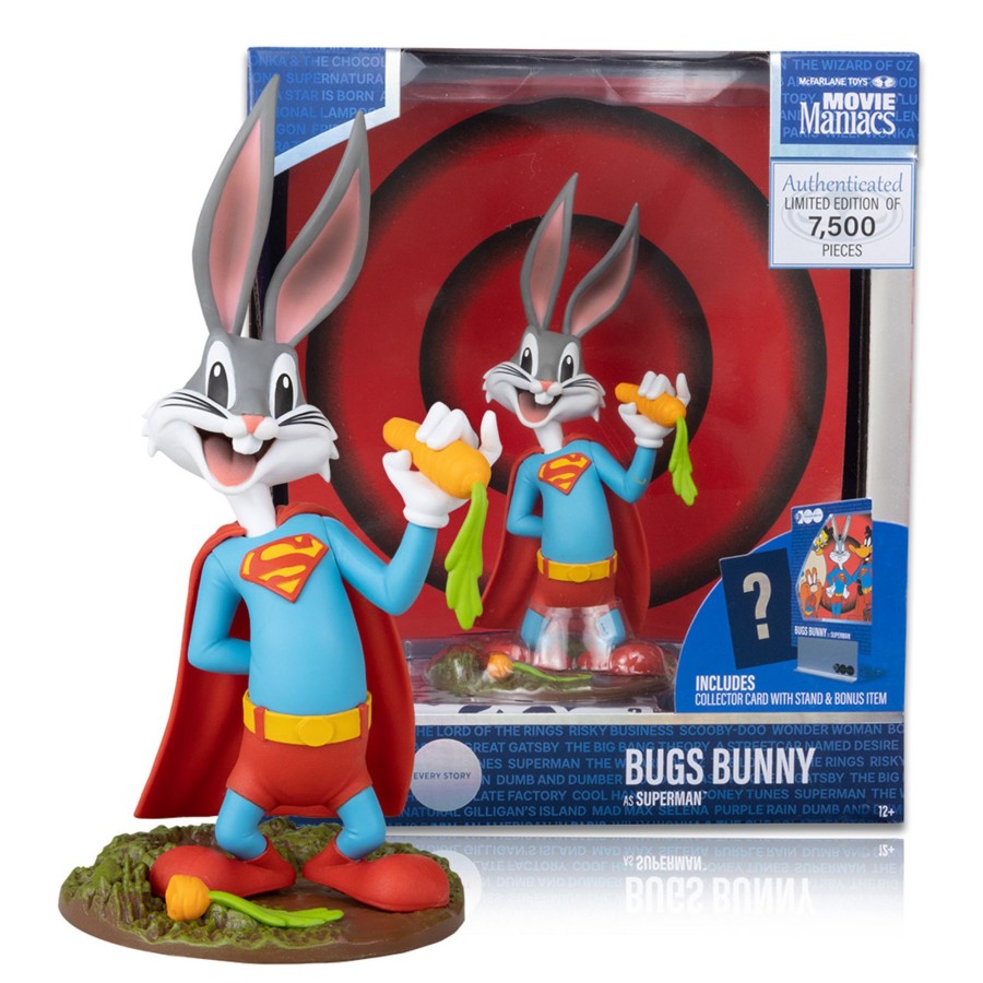 Movies & Tv Movie Maniacs: WB 100 Wb 100 | Bugs Bunny As Superman (Wb 100: Movie Maniacs) 6" Posed Figure