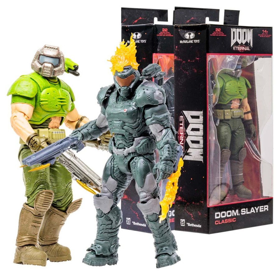 Gaming Doom | Doom Slayer Classic Exclusive & Doom Slayer W/Ember Skin Bundle (2) 7" Figures