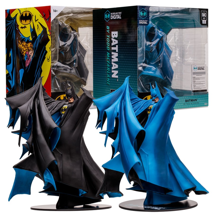 & More... DC Direct | Batman By Todd Mcfarlane Bundle (2) 1:8 Scale Pvc Statues (Black And Blue)