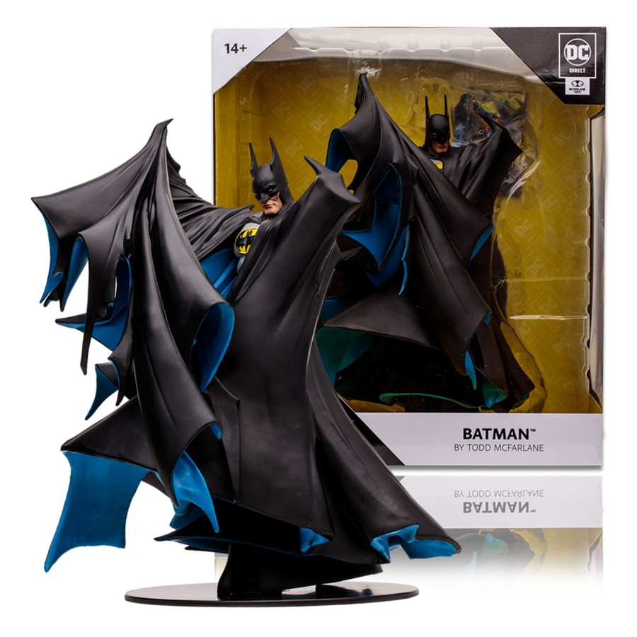 & More... DC Direct | Batman By Todd Mcfarlane Bundle (2) 1:8 Scale Pvc Statues (Black And Blue)