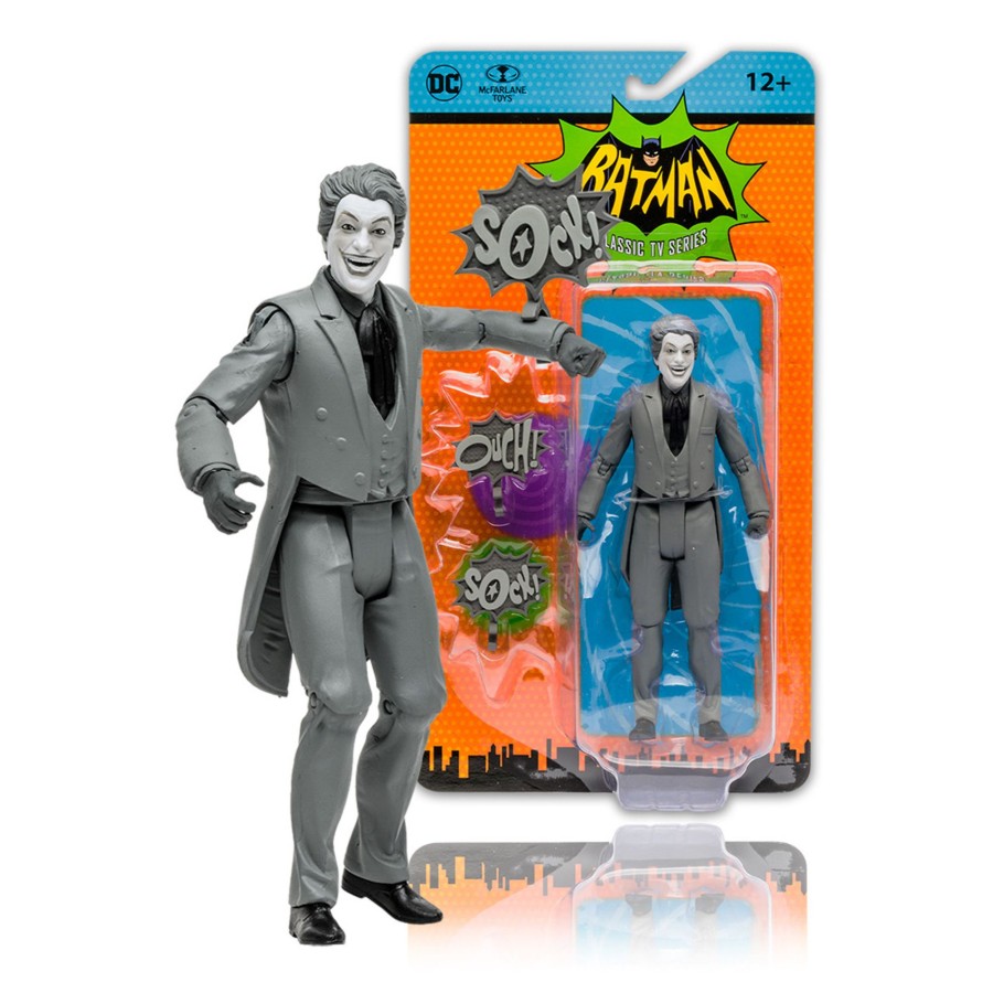 Movies & Tv Batman Classic TV Series | The Joker In Black & White Tv Variant (Dc Retro: Batman 66) 6" Figure