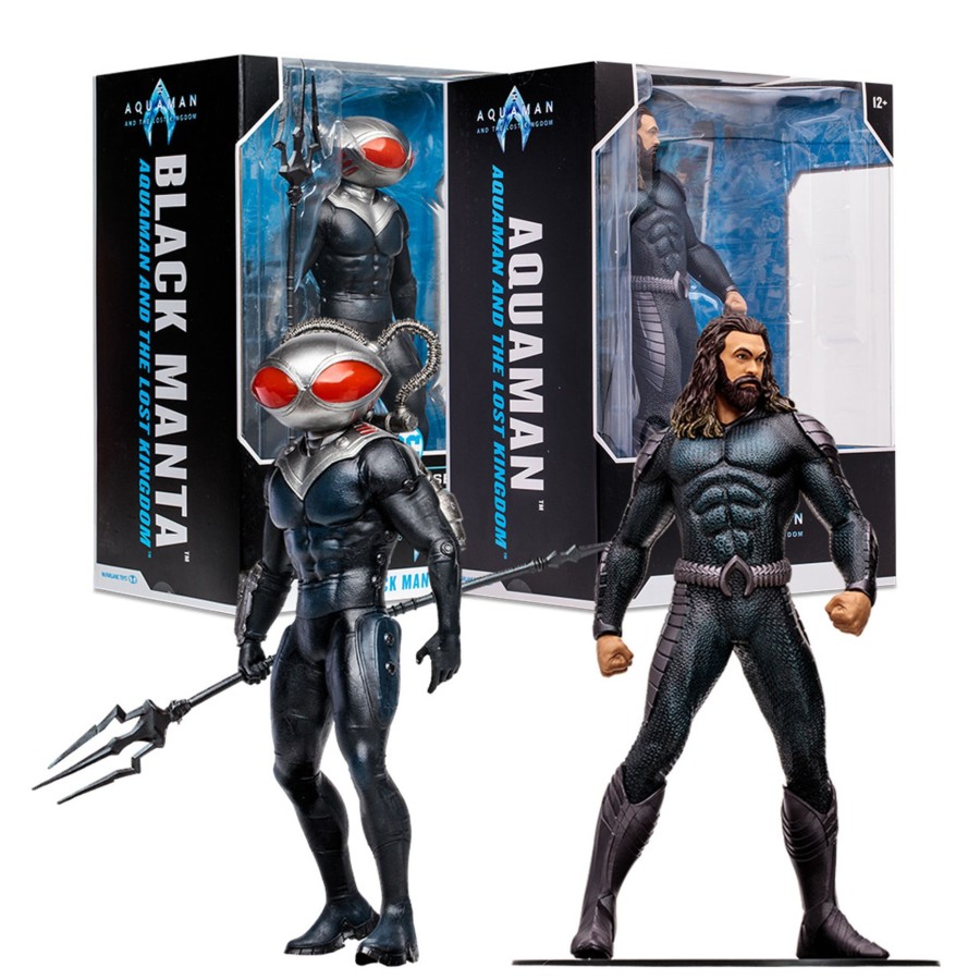 Movies & Tv DC Multiverse | Aquaman & Black Manta (Aquaman And The Lost Kingdom) Bundle (2) 12" Pvc Statues