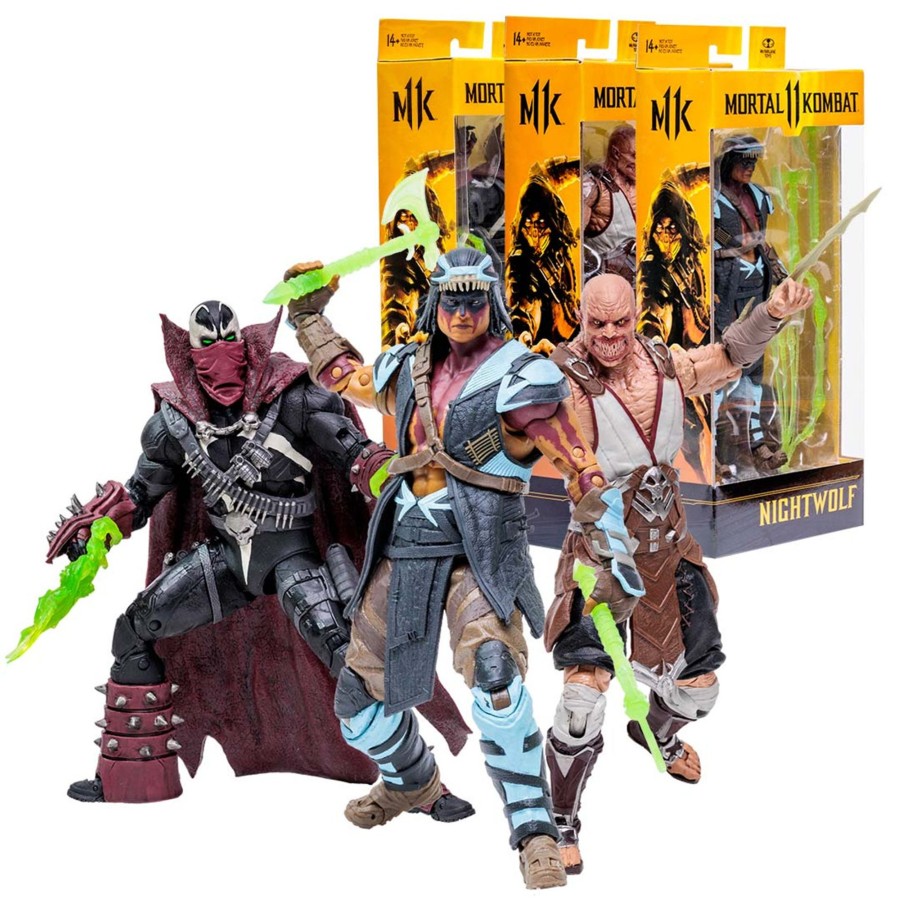 Gaming Mortal Kombat | Baraka/Nightwolf/Commando Spawn (Mortal Kombat) Bundle (3) 7" Figures