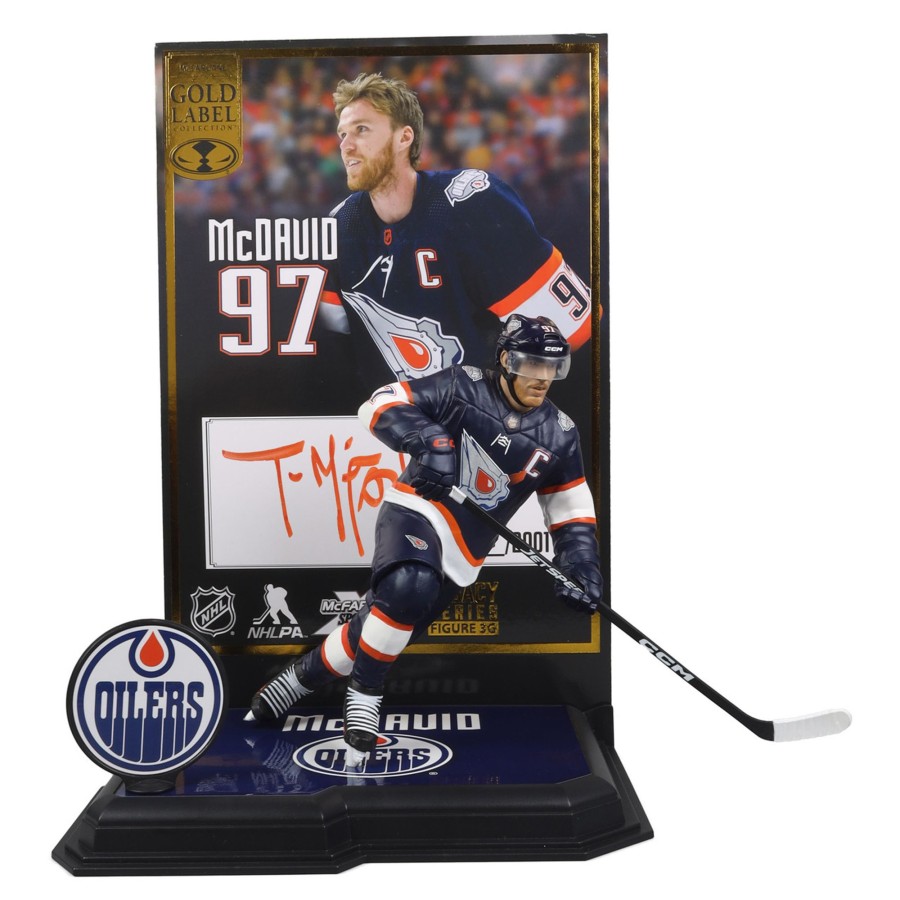 Sports McFarlane's SportsPicks | Connor Mcdavid W/Special Edition Jersey (Edmonton Oilers) Gold Label Nhl 7" Figure Mcfarlane'S Sportspicks Signed By Todd Mcfarlane #/2001