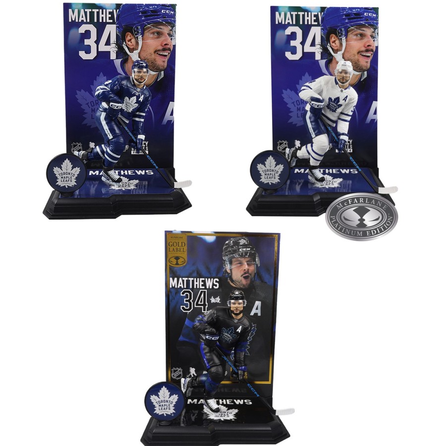 Sports McFarlane's SportsPicks | Auston Matthews (Toronto Maple Leafs) W/Gold Label & Chase Bundle (3) 7" Figures