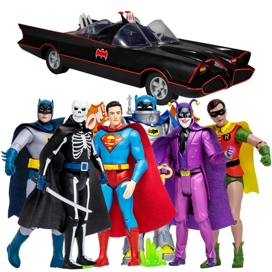 Movies & Tv Batman Classic TV Series | Dc Retro: Batman 66 Wave 8 Bundle (7) 6" Figures W/Batmobile Vehicle