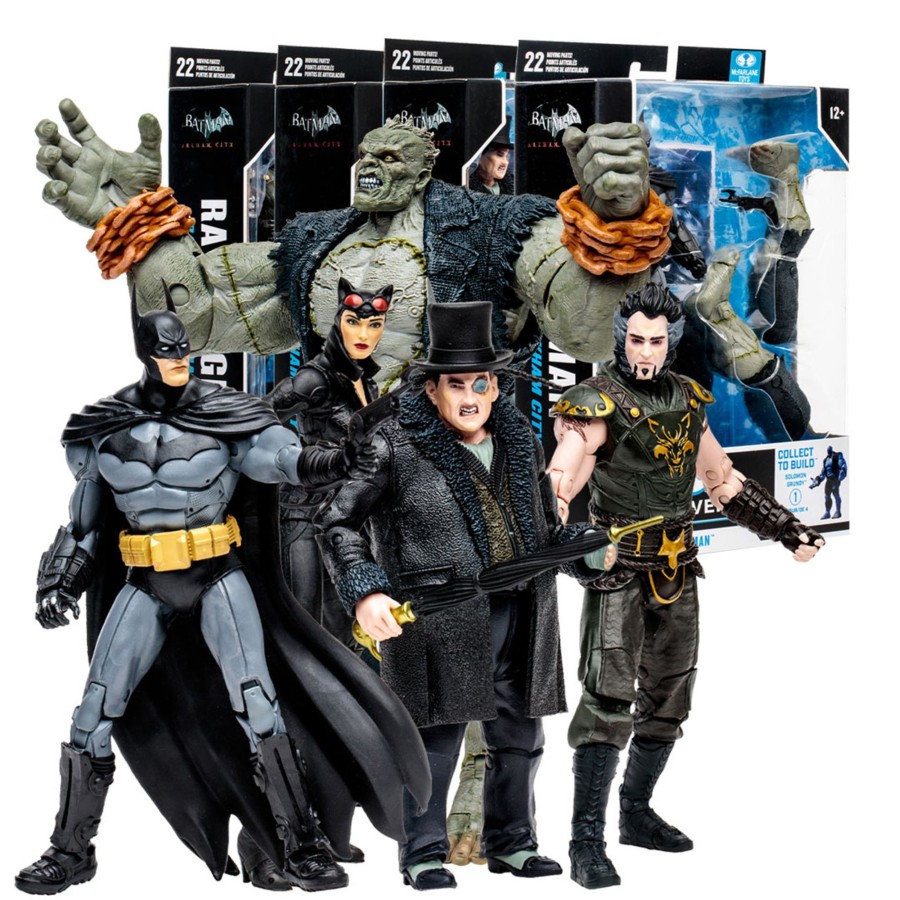 Gaming DC Multiverse | Batman: Arkham City Bundle Set (4) W/Solomon Grundy 7" Build-A-Figure