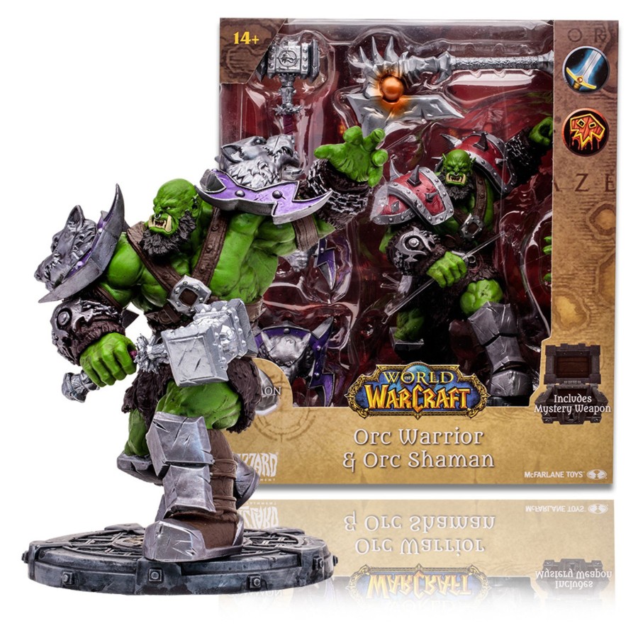 Gaming World of Warcraft | Orc Warrior Shaman/Elf Druid Rogue/Human Warrior Paladin/Undead Priest Warlock: Common (World Of Warcraft) Bundle (4) 1:12 Figures