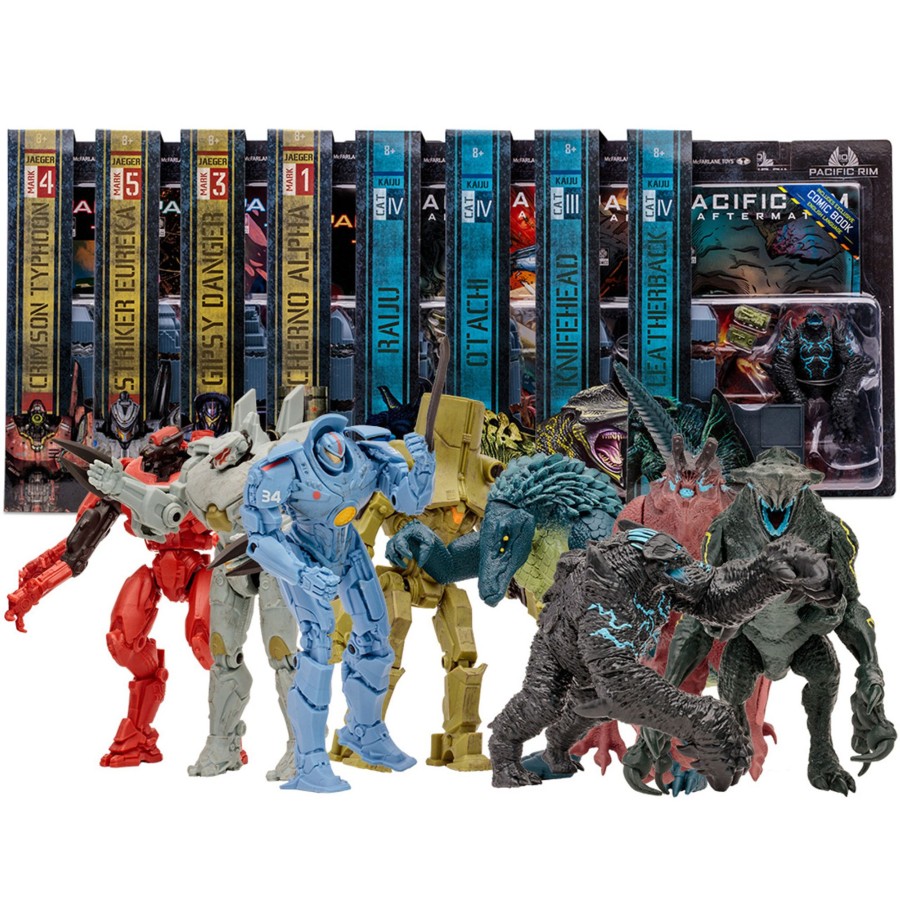 Comics Pacific Rim | Pacific Rim: Jaeger Bundle (8) 4" Figures Playsets W/Comic